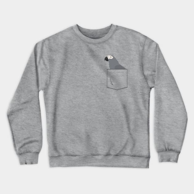 African Grey Parrot In Your Front Pocket Crewneck Sweatshirt by Einstein Parrot